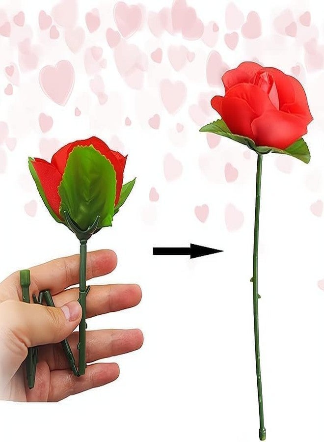 Rosojodg Magic Trick Rose Flower Set, 5 Pieces, Red Folding Appearing Roses for Stage Shows, Party, Close Up Performance - Image 4